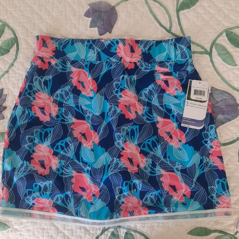 Pebble Beach Pink and Bluel Skort Resort Golf Tennis Wear